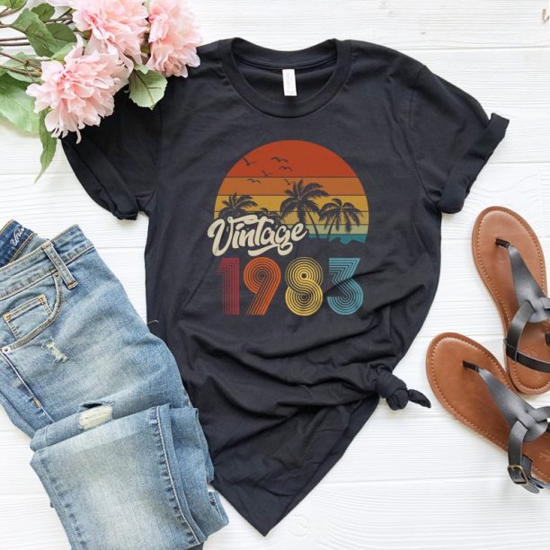 1983 Vintage Birthday Gift Tee, Retro Style, Vintage 1983 T-Shirt