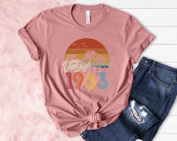 1983 Vintage Birthday Gift Tee, Retro Style, Vintage 1983 T-Shirt