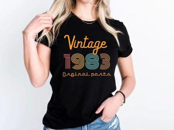 40th Birthday Shirt,Vintage 1983 Shirt,40th Birthday Gift for Women,40th Birthday Shirt Men,Original Parts Vintage Shirt