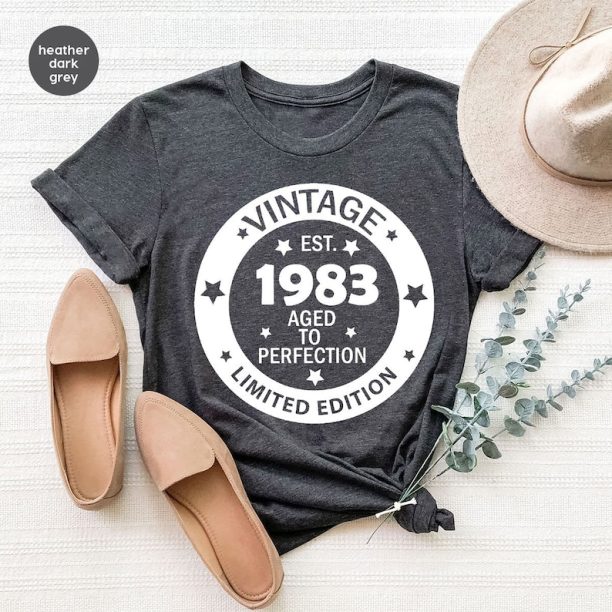 40th Birthday Shirt, Vintage Birthday Gift, Gift for Her, Vintage 1983 Birthday Shirt, Custom Birthday Shirt