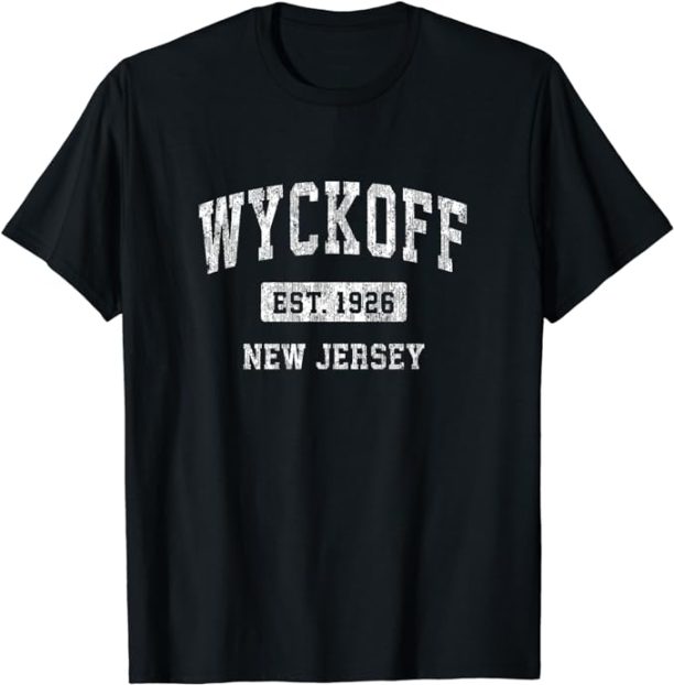 Wyckoff New Jersey NJ Vintage Sports Established Design T-Shirt