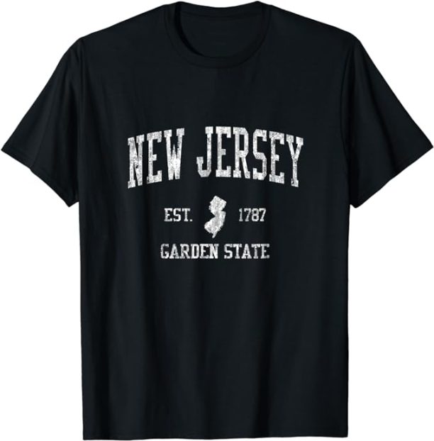 Retro New Jersey NJ T Shirt Vintage Sports Tee Design