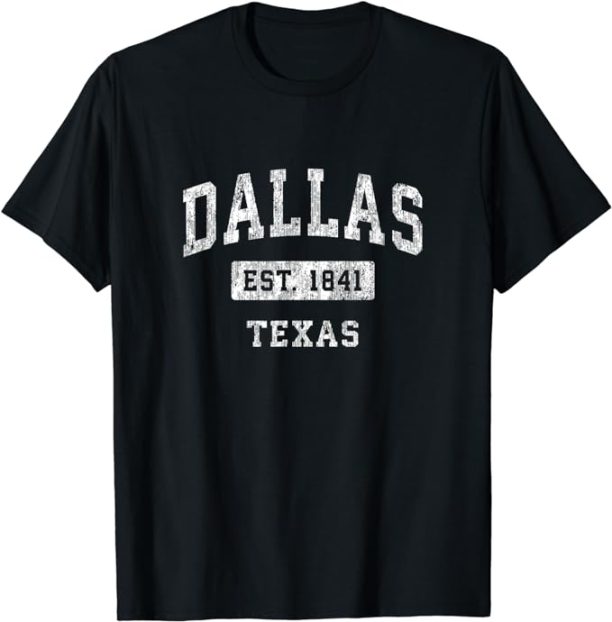 Dallas Texas TX Vintage Established Sports Design T-Shirt