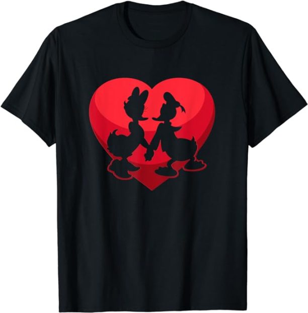 Disney Donald and Daisy Duck Valentine's Day Heart T-Shirt