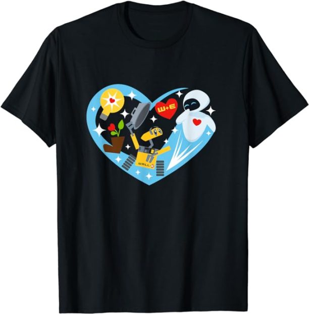 Disney and Pixar’s Wall-E and EVE Heart Valentine’s Day T-Shirt