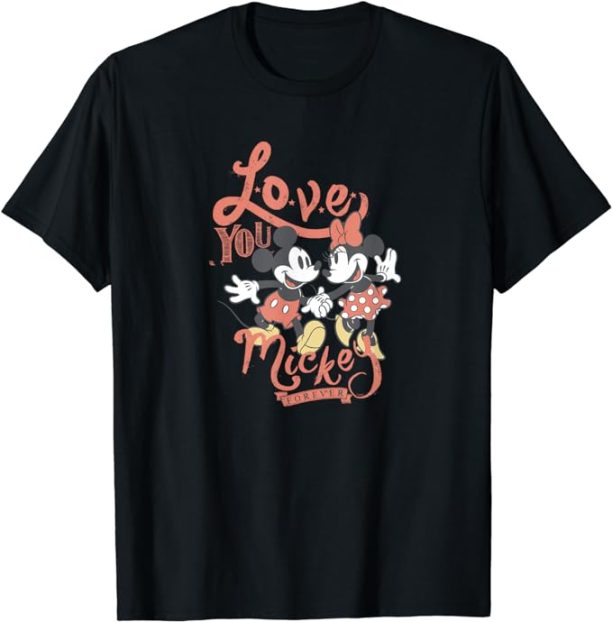 Disney Minnie Mouse Love You Mickey Forever Valentine’s Day T-Shirt