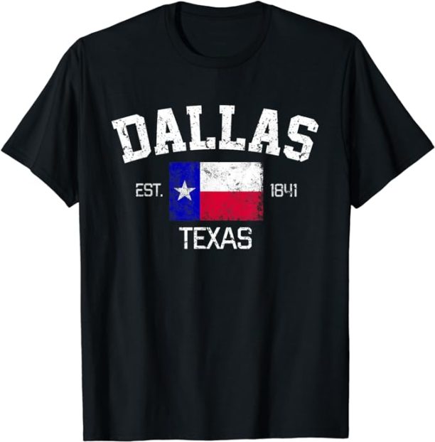 Vintage Dallas Texas Est. 1841 Souvenir Gift T-Shirt