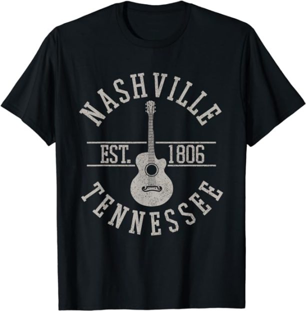 Nashville Tennessee Country Music City Guitar Player Gift T-Shirt