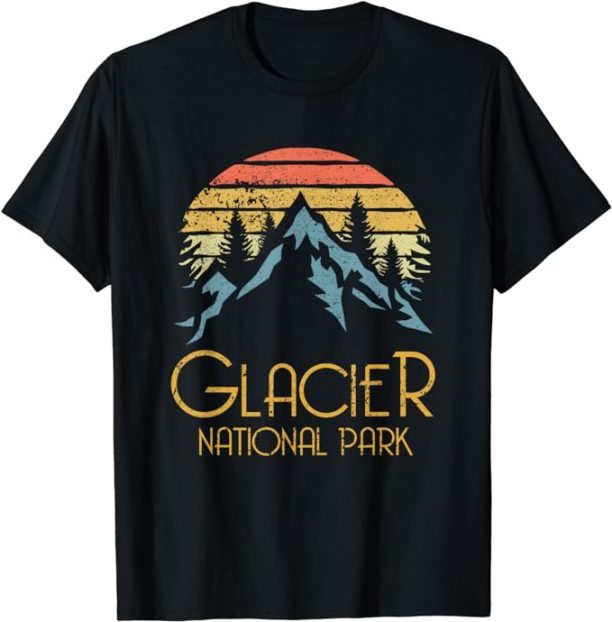 Vintage Glacier National Park Montana Retro T Shirt