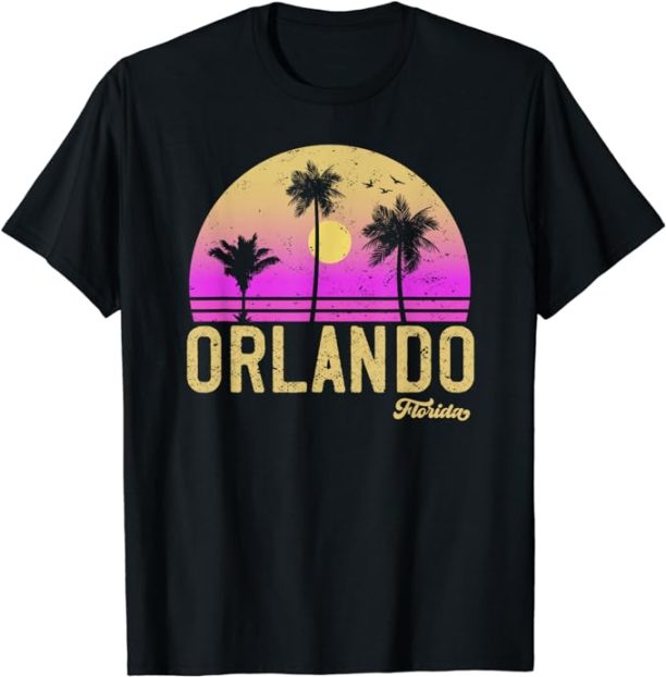 Orlando Florida Retro Vintage Sunset T-Shirt