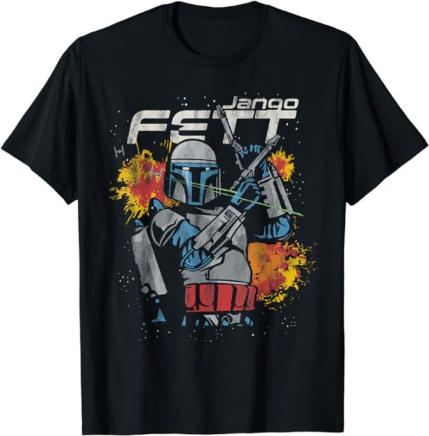 Star Wars Jango Fett Hero Blasters Mandalorian Prequel T-Shirt