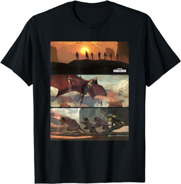 Star Wars The Mandalorian Season 3 Raptor Rescue Concept Art T-Shirt