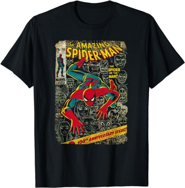 Marvel Spider-Man Comic Book Anniversary Short Sleeve T-Shirt