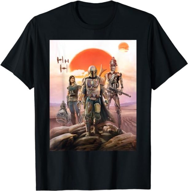 Star Wars The Mandalorian Group Poster T-Shirt