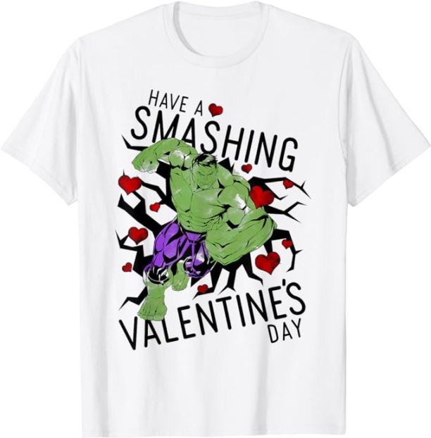 Marvel Hulk Have A Smashing Valentine's Day Graphic T-Shirt T-Shirt