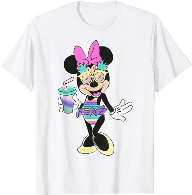 Disney Minnie Mouse Unicorn Stripes and Pineapples T-Shirt