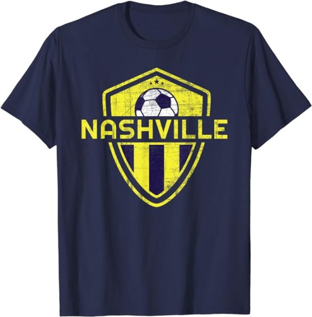 Vintage Nashville Tennessee TN Blue and Yellow Designer T-Shirt