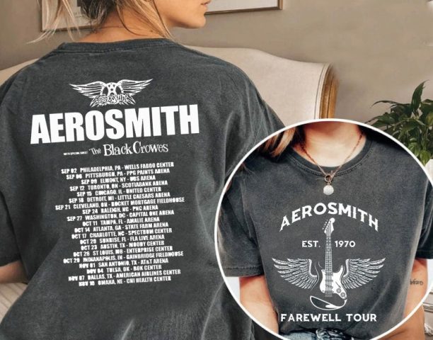 Aerosmith Farewell Tour 2023 Shirt, Rock Music Shirt, Rock Band Concert Tour Shirt, 2023 – 2024 Peace Out Tour Shirt