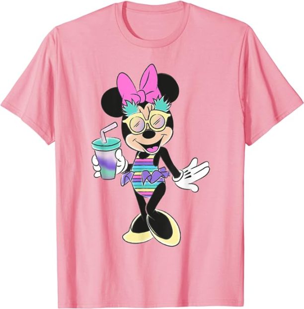 Disney Minnie Mouse Unicorn Stripes and Pineapples T-Shirt