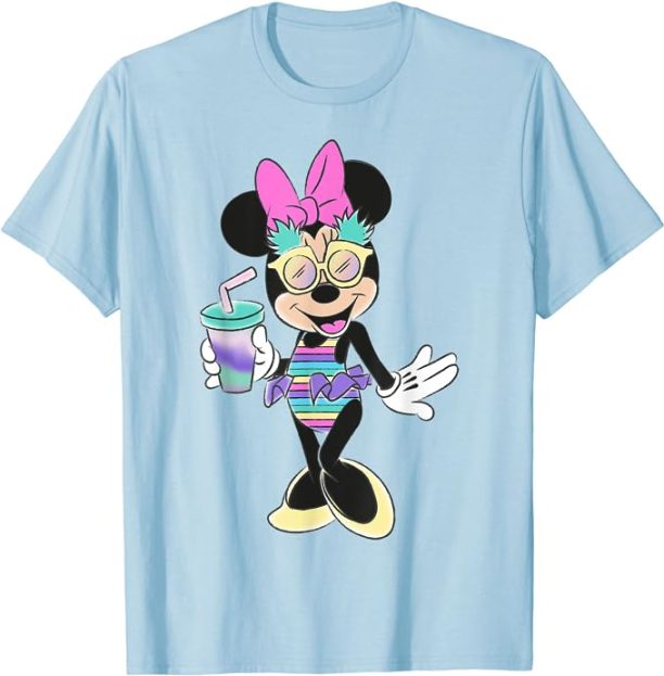 Disney Minnie Mouse Unicorn Stripes and Pineapples T-Shirt