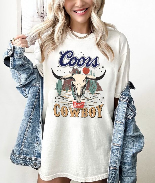 Cowboy T-Shirt, Western T-Shirt, Rodeo T-Shirt, Original Coors Gift, The Original Coors Cowboy Tee, Coors Cowboy