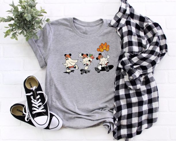 Disney Halloween Boo Shirt, Vintage Mickey Ghost Skateboarding Shirt, Disney Halloween Shirt, Halloween Family Shirt