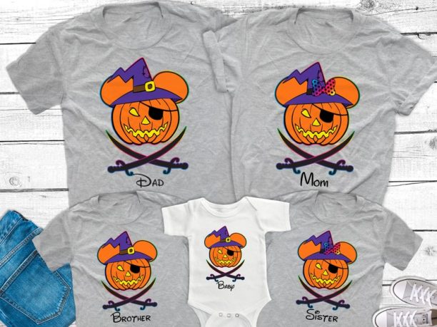 Disney Halloween Cruise Shirts, Disney Halloween matching shirts, Disney Halloween Pumpkin Pirates Shirts