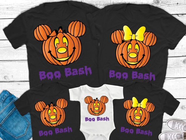 Disney Halloween Mickey and Minnie Pumpkin Shirts, Disney Halloween matching shirts, Disney Halloween Shirts