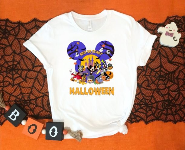 Disney Halloween Shirt With Disney Characters Design, Not So Scary Shirt, Halloween Matching Shirt