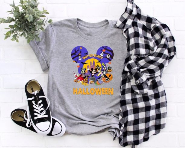 Disney Halloween Shirt With Disney Characters Design, Not So Scary Shirt, Halloween Matching Shirt