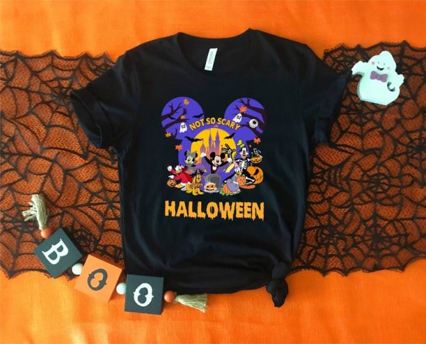 Disney Halloween Shirt With Disney Characters Design, Not So Scary Shirt, Halloween Matching Shirt