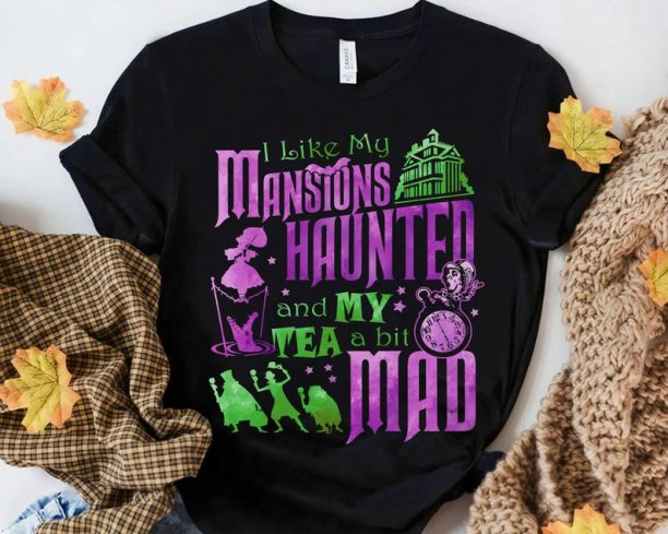 Disney Hitchhiking Ghosts Madame Leota Hatbox Ghost Shirt, Haunted Mansion Halloween Tee