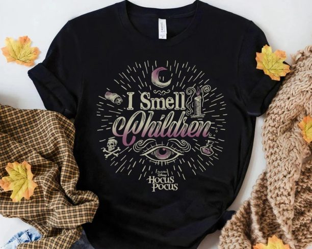 Disney Hocus Pocus I Smell Children Retro Shirt, Disney Witch Sanderson Sisters Scary Movie Tee