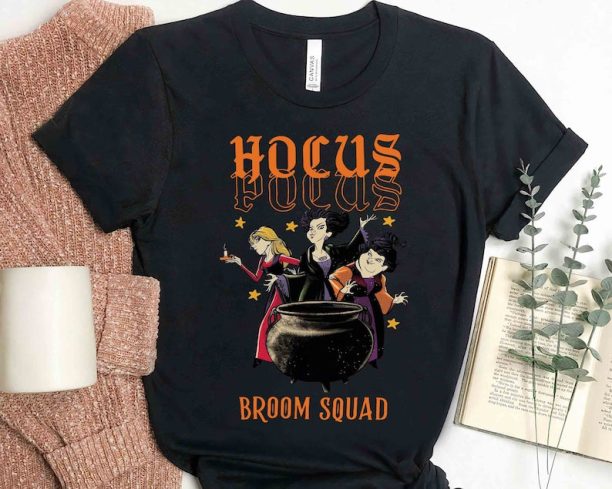 Disney Hocus Pocus Sanderson Sisters Broom Squad Shirt, Disney Witch Scary Movie Tee