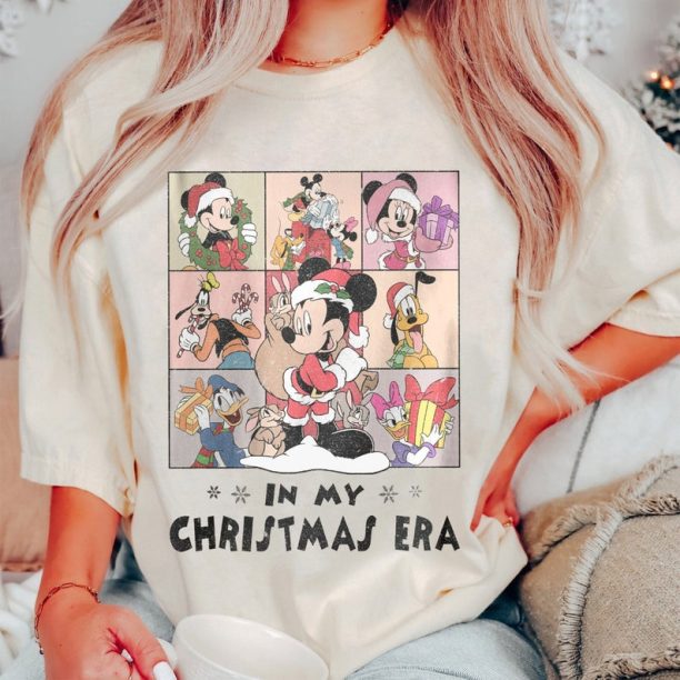 Disney In My Christmas Era Shirt, Comfort Colors Shirt, Mickey And Friends Christmas Shirt