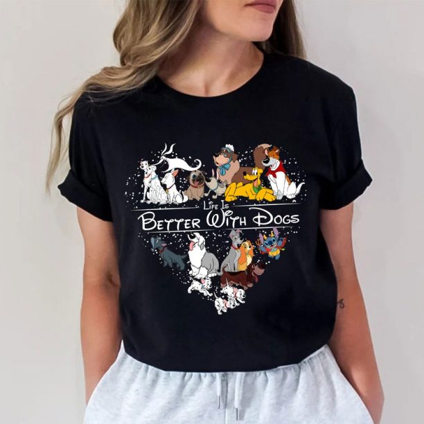 Disney Life is Better With Dogs T-shirt, Disney Dog Mom & Lovers Shirt, Disney Dogs Shirt,Magic Kingdom