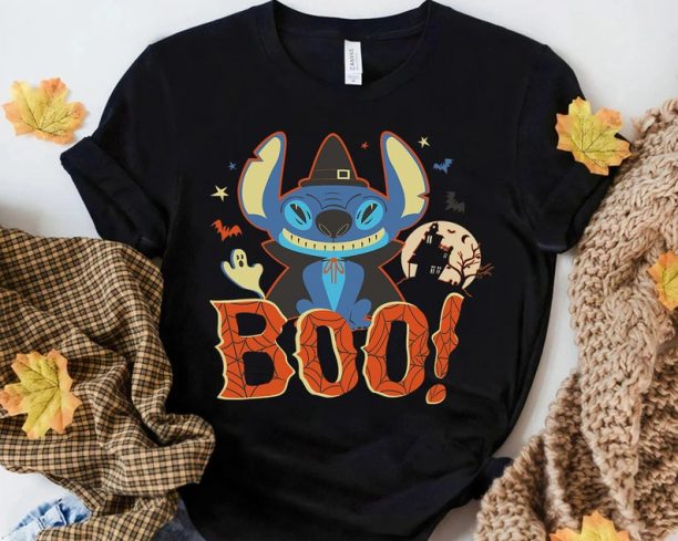 Disney Lilo & Stitch Halloween Stitch Costume Boo Shirt, Mickey's Not So Scary Party Tee