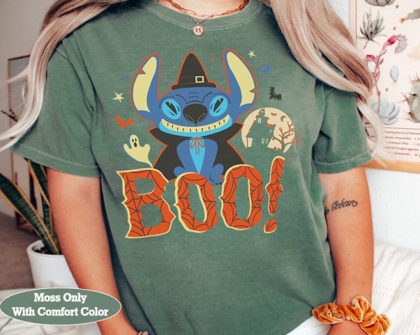 Disney Lilo & Stitch Halloween Stitch Costume Boo Shirt, Mickey's Not So Scary Party Tee