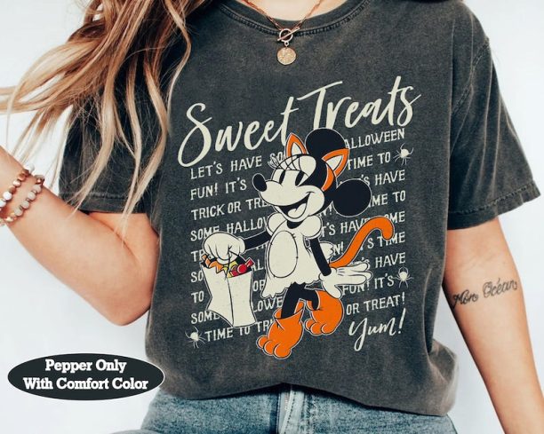 Disney Mickey And Friends Halloween Minnie Mouse Sweet Treats Shirt, Mickey's Not So Scary Party Tee