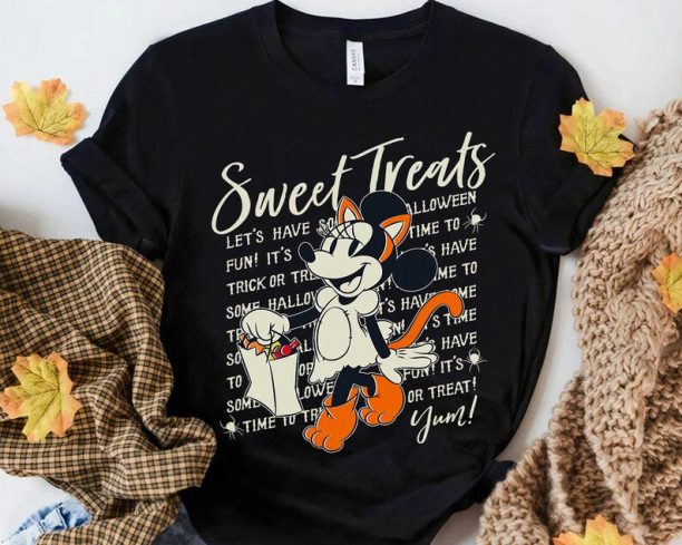 Disney Mickey And Friends Halloween Minnie Mouse Sweet Treats Shirt, Mickey's Not So Scary Party Tee