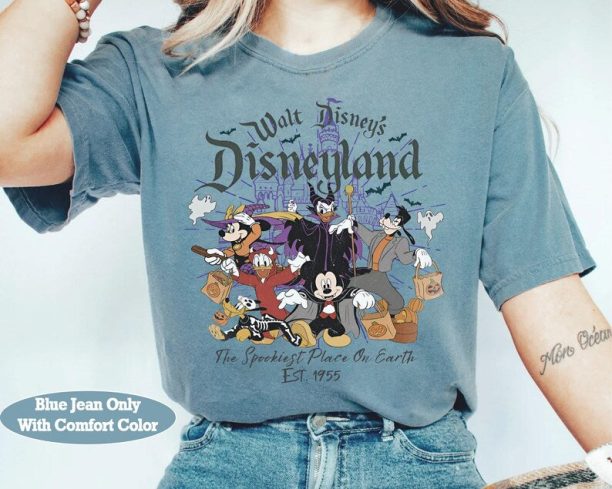 Disney Mickey And Friends The Spookiest Place On Earth Halloween Shirt, Mickey's Not So Scary Party Tee