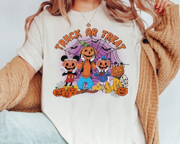 Disney Mickey And Friends Trick Or Treat Pumpkin Halloween Costume Shirt, Mickey's Not So Scary Party Tee