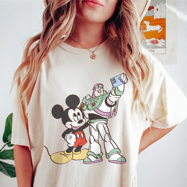 Disney Mickey Buzz Lightyear Comfort Colors Shirt, Vintage Toy Story Characters Shirt, Disney Shirt