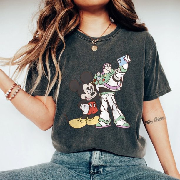 Disney Mickey Buzz Lightyear Comfort Colors Shirt, Vintage Toy Story Characters Shirt, Disney Shirt