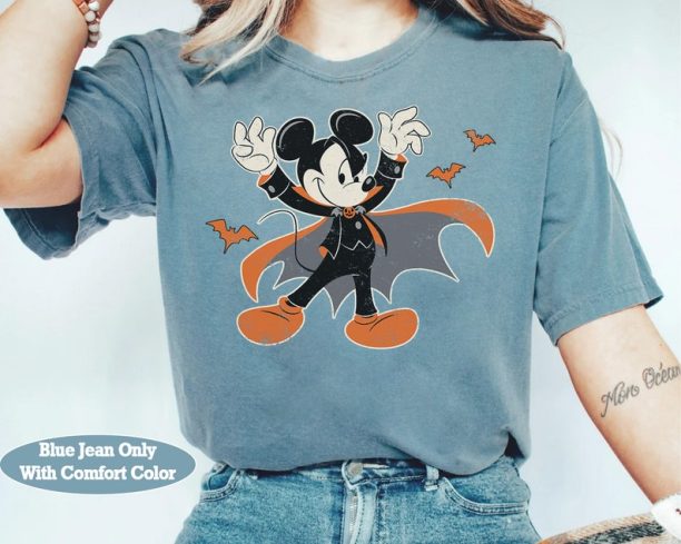 Disney Mickey Mouse Spooky Dracula Costume Halloween Shirt, Mickey's Not So Scary Party Tee