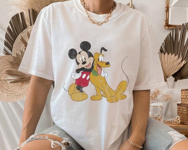 Disney Mickey and Pluto Dog Shirt, Mickey And Friends T-Shirt,Magic Kingdom Disneyland Family Vacation Gift