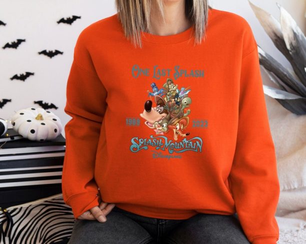 Disney One Last Splash Mountain 1989 Brer Rabbit Bear Fox Retro Sweatshirt, WDW Magic Kingdom Unisex