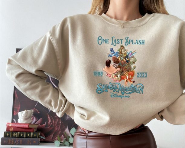 Disney One Last Splash Mountain 1989 Brer Rabbit Bear Fox Retro Sweatshirt, WDW Magic Kingdom Unisex