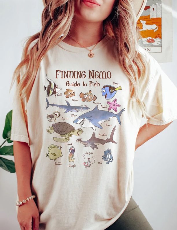 Disney Pixar Finding Nemo Squad Fish Guide Graphic Shirt Colors Shirt, Finding Nemo Shirt, Disneyworld Shirts