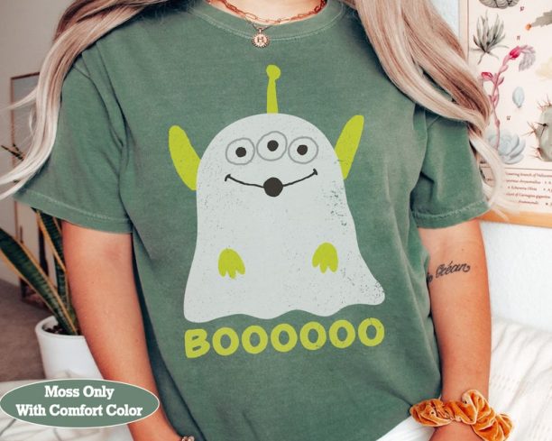 Disney Pixar Toy Story Alien BOOO Ghost Costume Halloween Shirt, Mickey's Not So Scary Party Tee